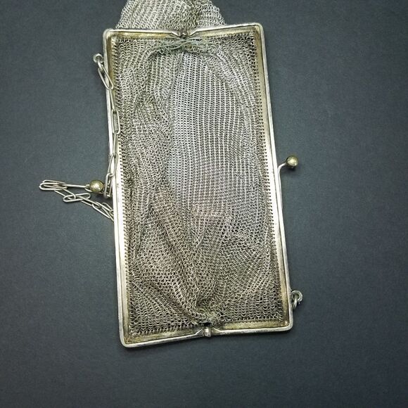 Vintage German Silver Soldered Mesh Evening Hand Bag - Picture 11 of 15
